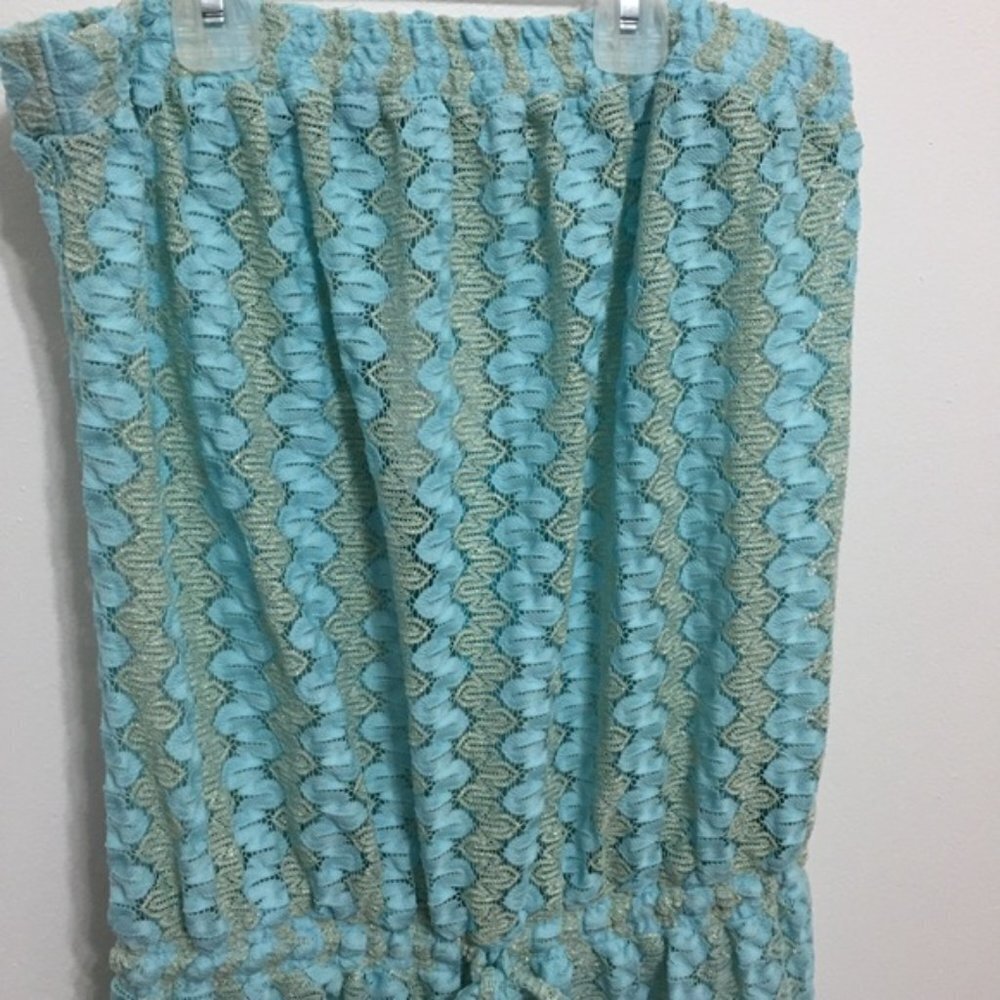 MELISSA ODABASH STELLA BANDEAU JUMPSUIT SKY BLUE KNIT L - Picture 5 of 8